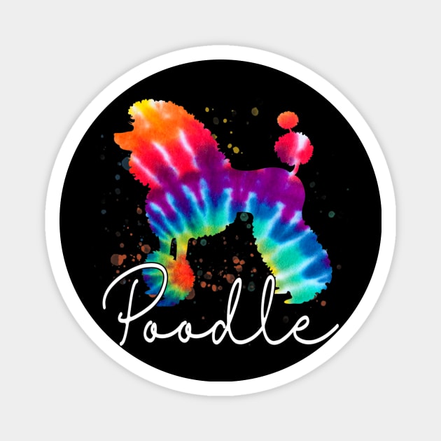 Poodle Dog Tie Dye Rainbow Magnet by IainDodes